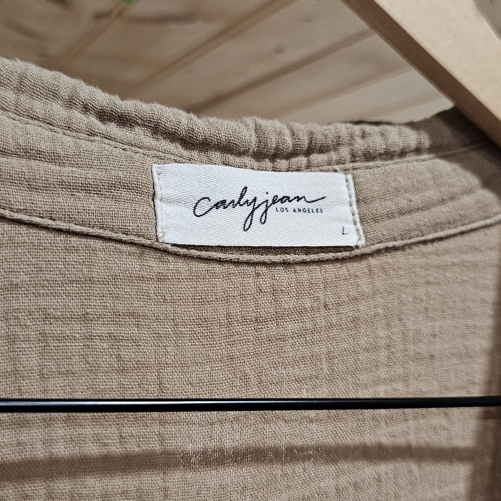 Cotton Button Up Neutral - image 5